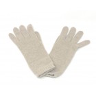 Luxury Lambswool Gloves - Ladies - Longer Cuff Style - Light Beige